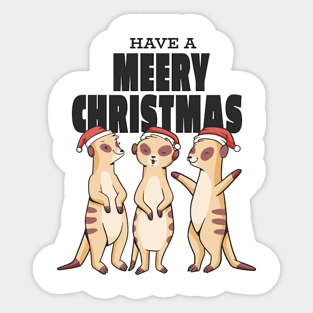 Meerkats in christmas hats Sticker by Zimmermanr Liame